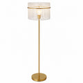 Goldene GLOBO Stehlampe mit Glas-Schirm, Höhe 152 cm