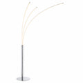 LED Stehlampe 19W mit 3 Leuchten, Chrom, Kippschalter, warmweiß für Wohn- und Schlafzimmer
