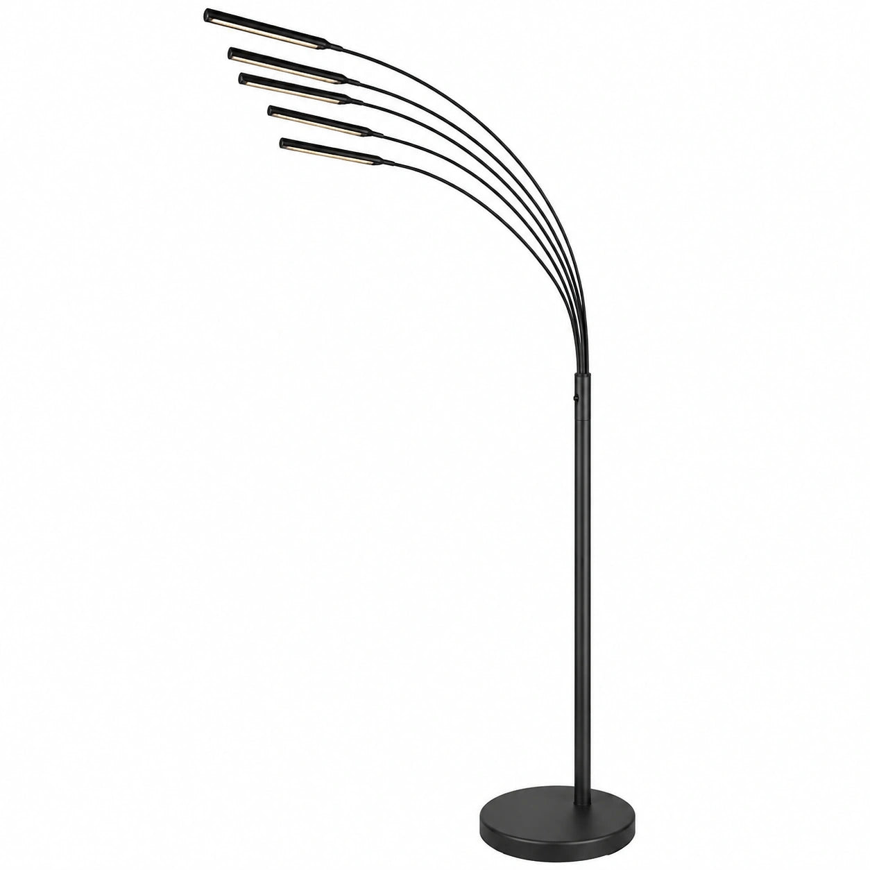 LED Stehleuchte Reed mit Dimmer, Matt Schwarz, 5x 3.5W