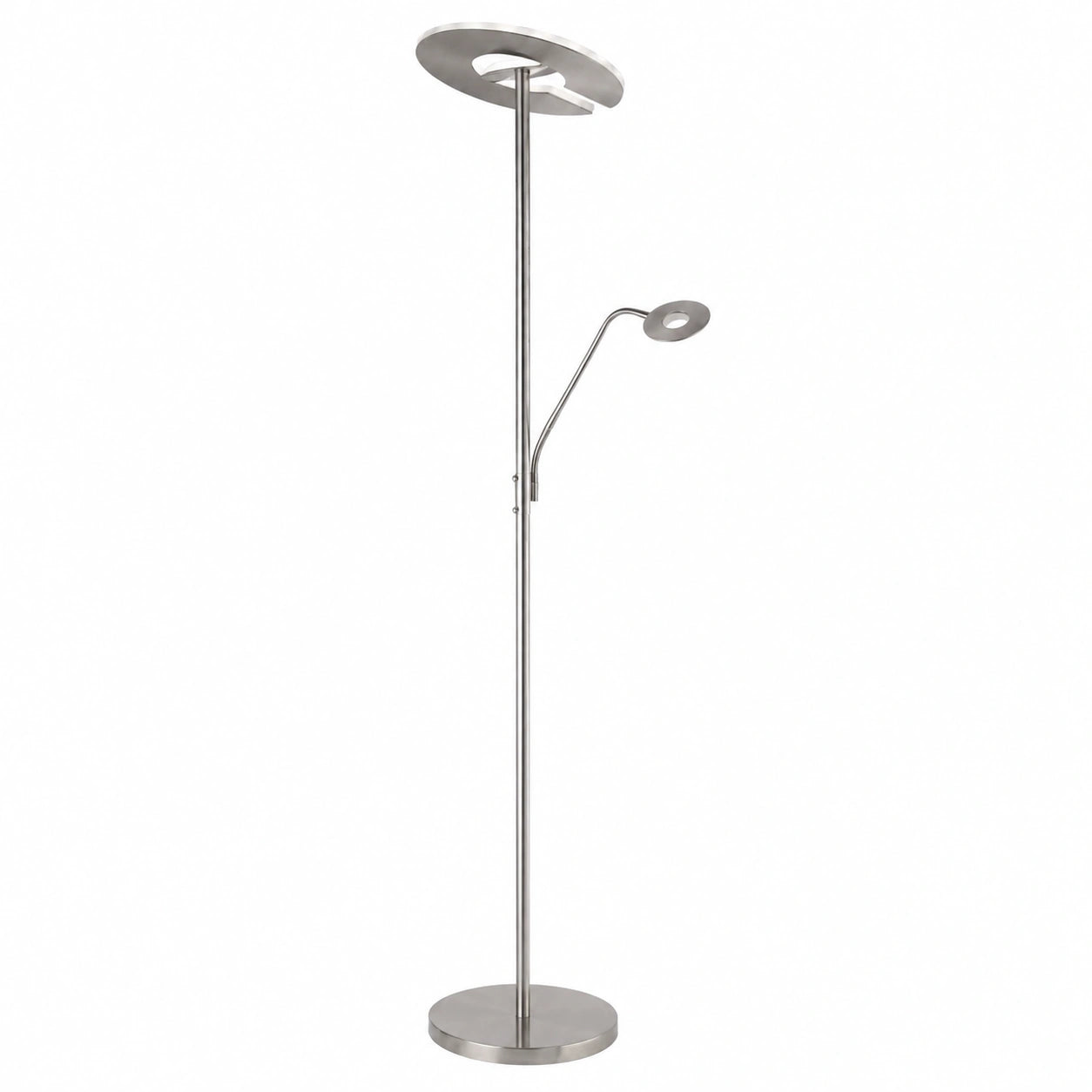 Fischer & Honsel LED Stehleuchte Dent, Nickel Matt & Chrom, Dimmer, 2700-4000K