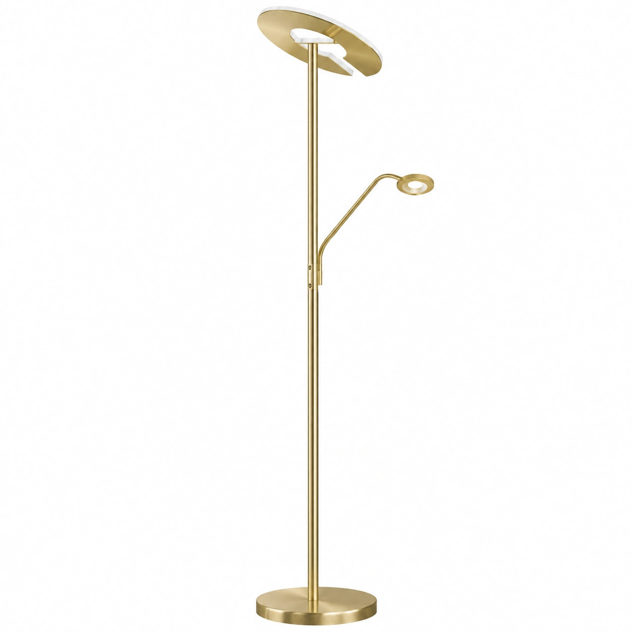 Fischer & Honsel LED-Stehleuchte Dent, Metall, dimmbar, 37W & 8W, 2700K bis 4000K, 4990 Lumen