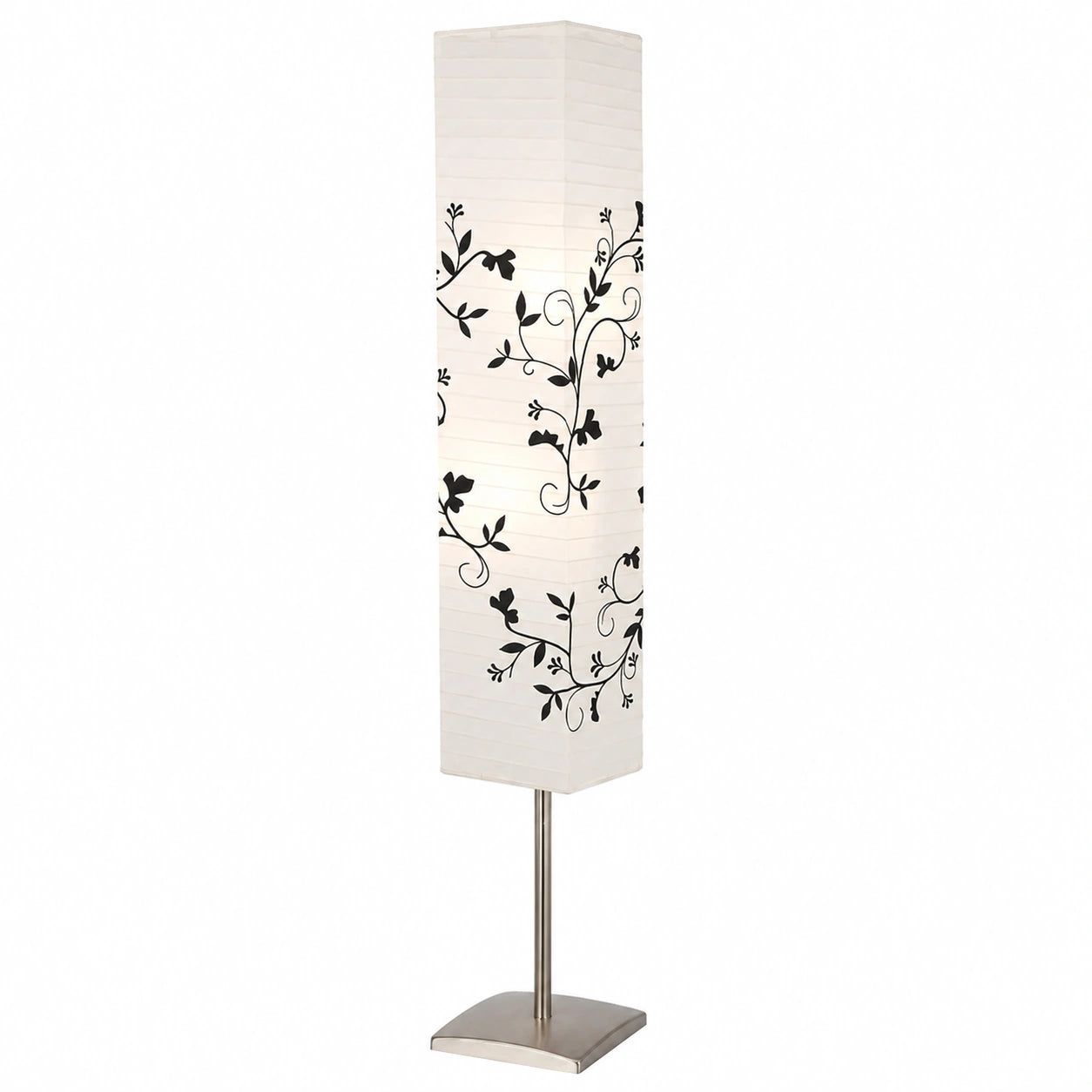 Moderne Stehleuchte aus Eisen in Weiß und Grau - Zweigdesign