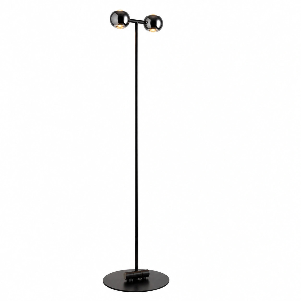 LED Stehlampe dimmbar mit Fernbedienung, doppelseitigem Licht, warmweiß 2700K, 2210 Lumen, 131 cm, Memory-Funktion, Chrom Schwarz