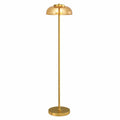 HOMCOM Moderne LED-Stehlampe mit 3000K warmem Licht und Fußschalter, Ideal für Wohnzimmer und Schlafzimmer, Messingoptik