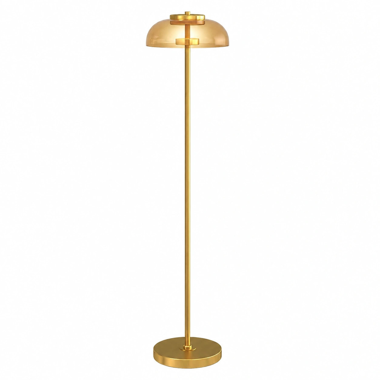 HOMCOM Moderne LED-Stehlampe mit 3000K warmem Licht und Fußschalter, Ideal für Wohnzimmer und Schlafzimmer, Messingoptik