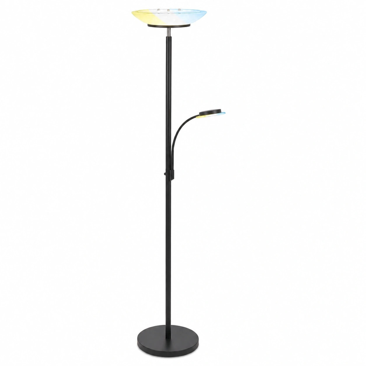 BRILONER - Dimmbare Stehlampe mit flexiblem Lesearm und verstellbarem Licht, warmweiß bis kaltweiß, 180 cm, Anthrazit