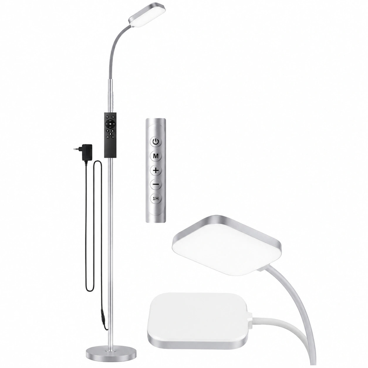 Moderne LED-Stehlampe 18W, dimmbar mit Fernbedienung, 1850lm, 3000–6500K