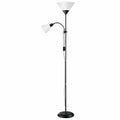 Elegante LED Stehleuchte mit Leseleuchte, Schwarz-Weiß, 1,8 m, E27 & E14 Fassung, Verstellbarer Lesearm