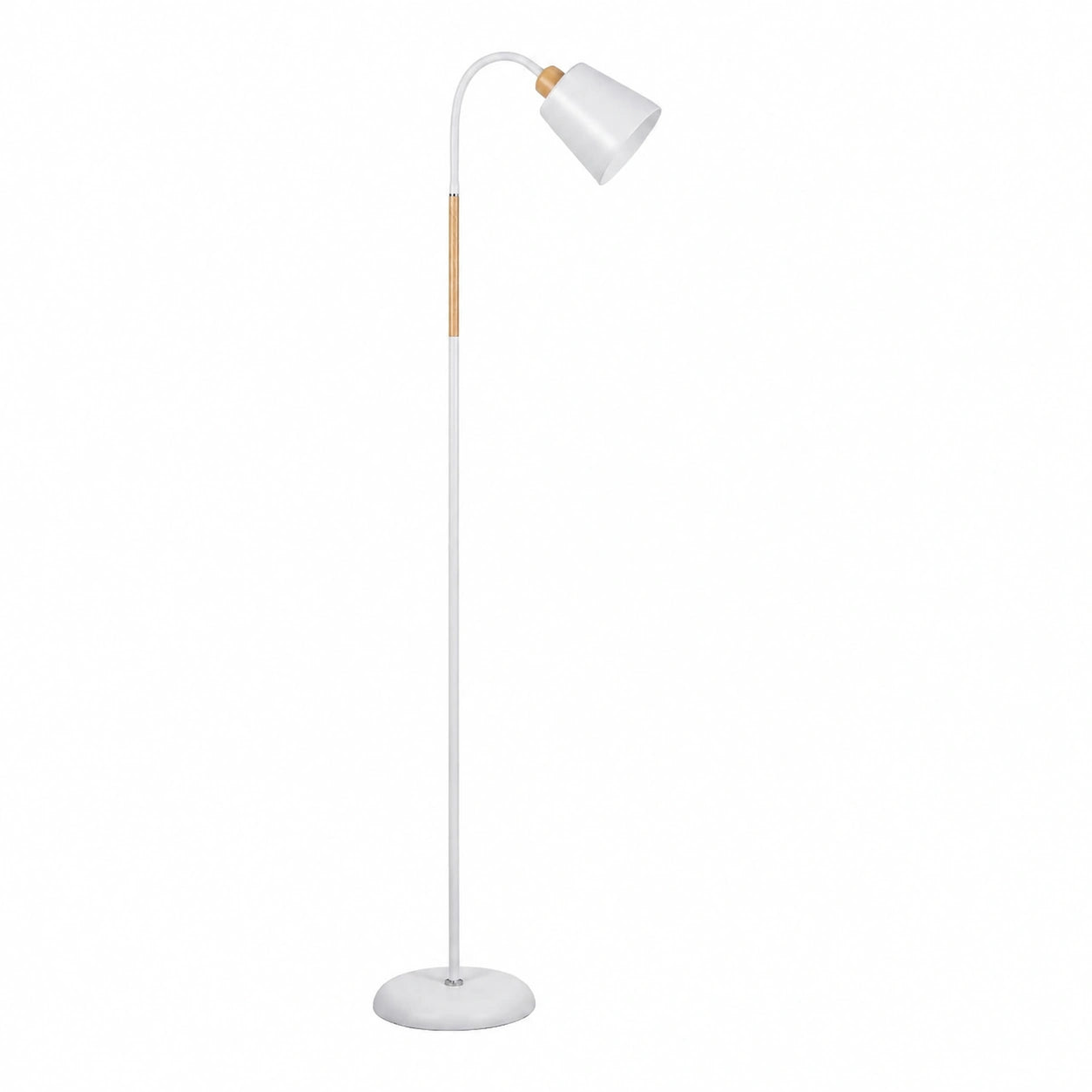 Modern Weiße Stehlampe für Wohnzimmer, 360° Drehbar, E27 bis 60W, 159cm Hoch