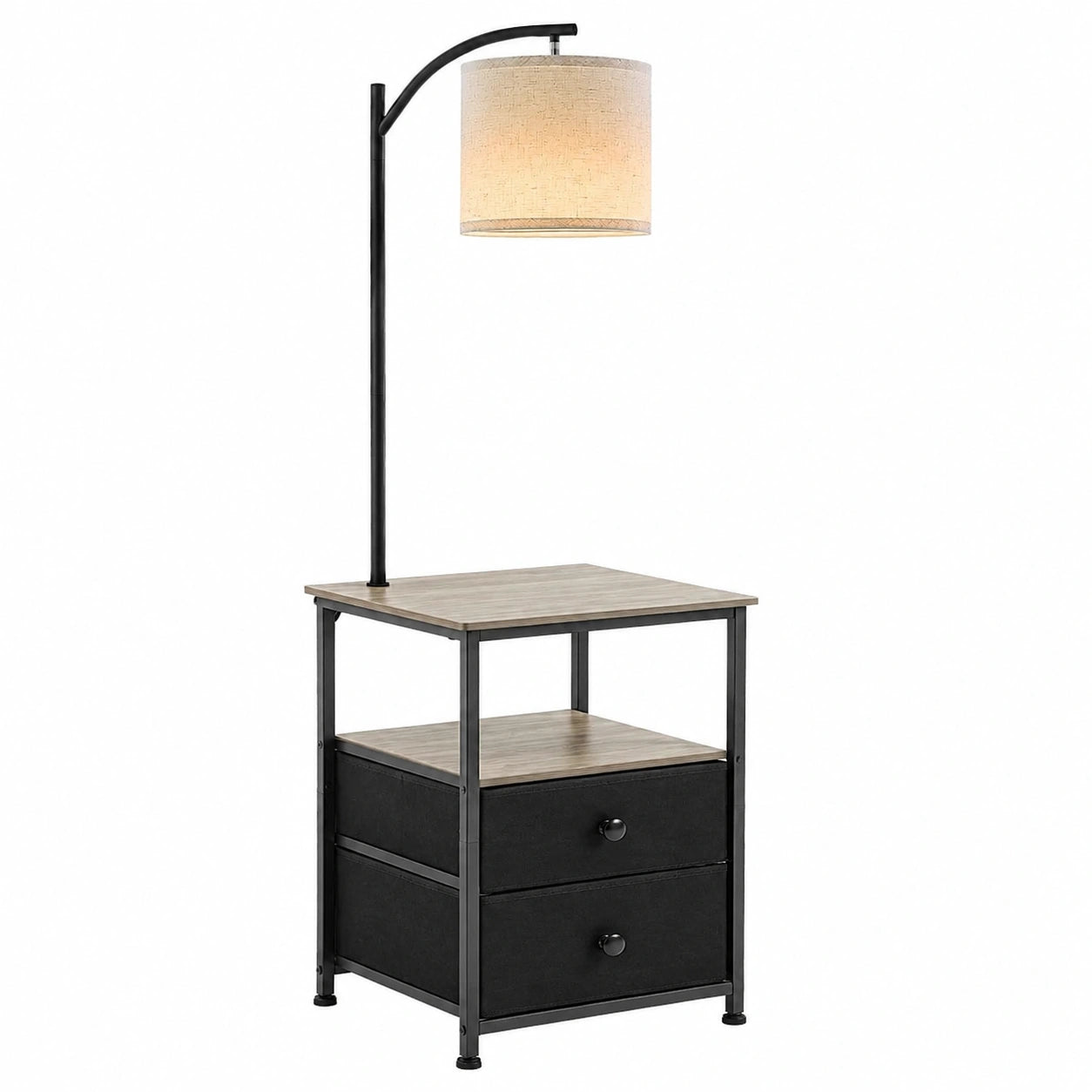 LED-Stehlampe mit Tisch, Steckdosen und USB, dimmbarer Schirm, für Wohn- und Schlafzimmer