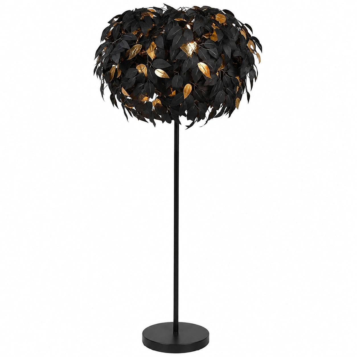 Reality Leuchten Stehleuchte Leavy - Modernes Design, Schwarz/Gold, ohne Leuchtmittel
