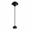 Alpinaluz Stehlampe mit gebogenem Schirm: Stilvoller skandinavischer Look für Wohn- und Essbereich, E27-Fassung (Schwarz)