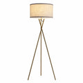 Vintage Dimmbar Stehlampe mit RGB, Stoffschirm Leinen Beige, für Wohnzimmer & Büro
