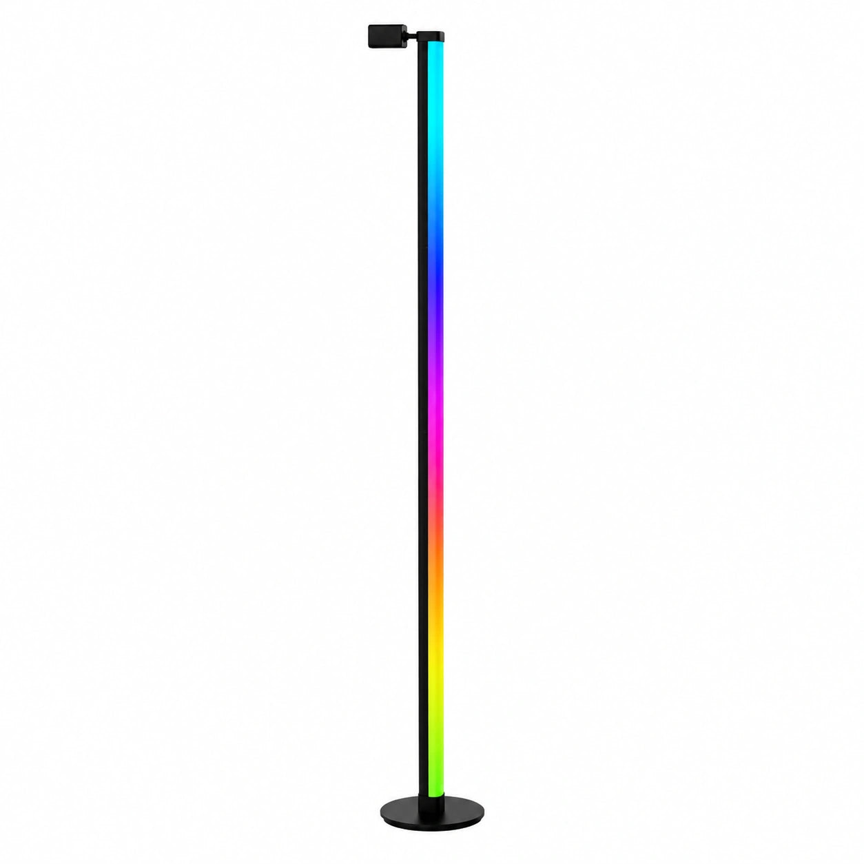 Intelligente RGBIC LED Stehleuchte 140cm - Dimmbare Wohnzimmerleuchte mit App-Steuerung, 16 Millionen Farben, 180° Beleuchtung - Abnehmbares Design in Schwarz