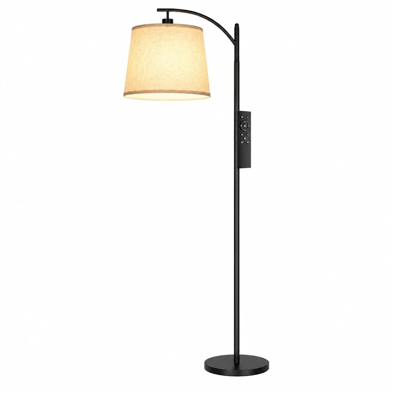 Moderne Bogenlampe mit Fernbedienung, Dimmbar in 3 Farbtemperaturen, Ideal für Wohnzimmer, Schlafzimmer und Büro