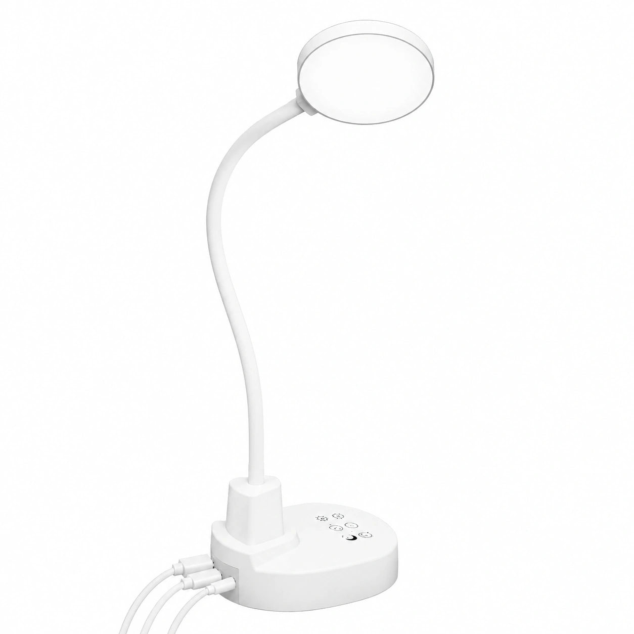 LED Schreibtischlampe 15W mit USB-Anschlüssen, Dimmbar, 3 Farbmodi, Flexibler Hals, Augenschutz