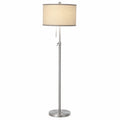 Moderne höhenverstellbare Stehlampe mit Stoffschirm, 3 Farbtemperaturen, E27-Fassung, 140-168 cm, Silber