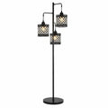 Moderne Stehlampe mit K9 Kristallschirm, Dimmbar, 3-flammig, Schwarz, E27, Höhe 180 cm, für Wohnzimmer, Esszimmer, Schlafzimmer und Büro